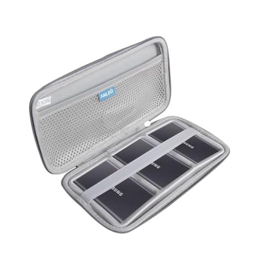 Anleo Hard Travel Case for Samsung T7 / T7 Touch Portable SSD 1TB 2TB 500GB USB 3.2 External Solid State Drive (Gray)