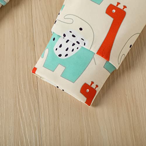 Conjunto de camiseta infantil de manga comprida com desenho animado e calça para meninos, Vermelho,