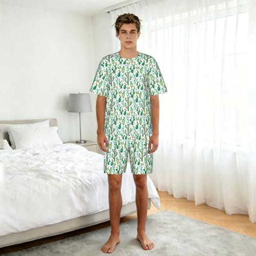 Ensemble pyjama homme manches courtes cadeau idéal imprimé fleur