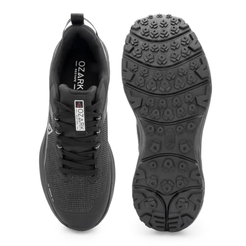 Image of Red Tape Ozark Black Hiking Shoes for Men | Low-Cut Outdoor