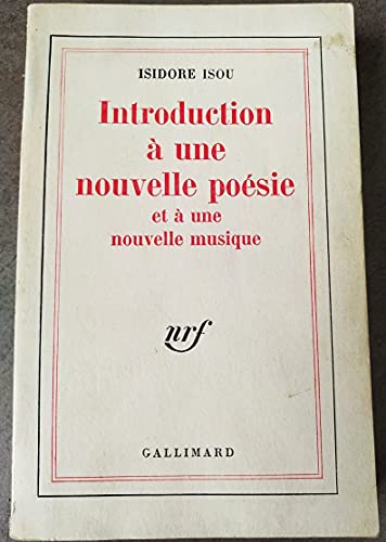 Couverture de Introduction à une nouvelle poésie et à une nouvelle musique 2e édition Nrf Gallimard 1947