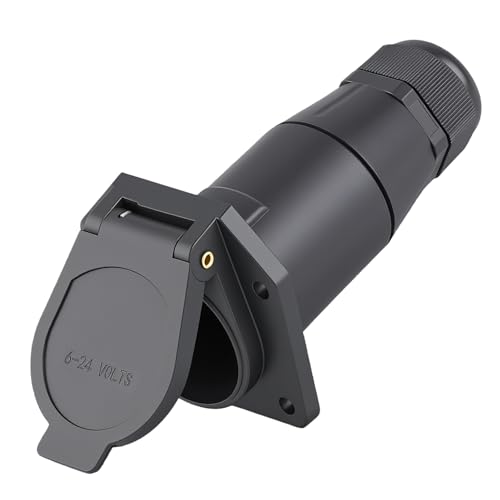 Image of 7 Way Trailer Socket with Waterproof Seal Vehicle-Side Connector