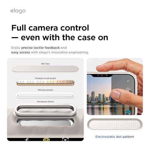 Image of elago Magnetic Ridge for iPhone 17 Pro Case, Premium Magnetic Silicone Case, Compatible with MagSafe, Liquid Silicone Material, Protective Cover, Shockproof, Slim Phone, 6.3 inch (Stone)