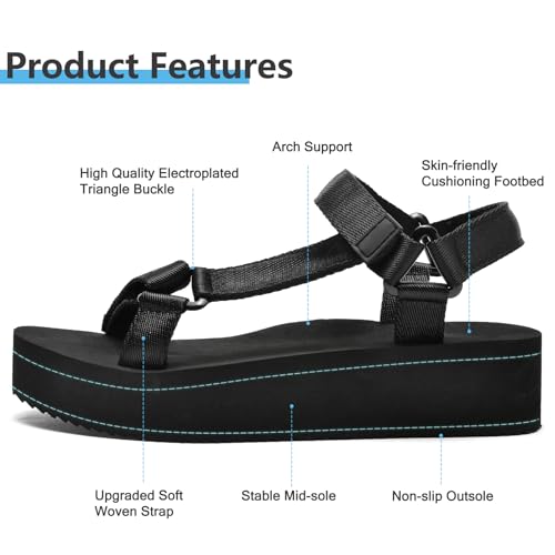 Women's Platform Sport Sandals for women Arch Support Hiking Walking Athletic Beach Water Sandal Outdoor Orthotic Adjustable Lightweight Comfortable Summer Cushion Cute sandalias de mujer2