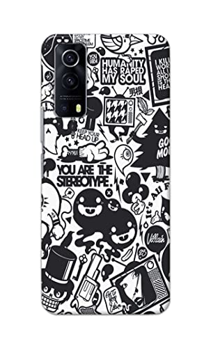 Image of Printed Hard Back Cover Case for Vivo Y53S | Vivo IQOO Z3 Back Cover (Mixed Cartoon) -203
