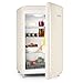 Produktbild Klarstein PopArt-Bar - Retro-Kühlschrank, Mini-Kühlschrank, 136 Liter Fassungsvermögen, Retro-Look, Türanschlag rechts, Fifties-Style, Gemüsefach, creme