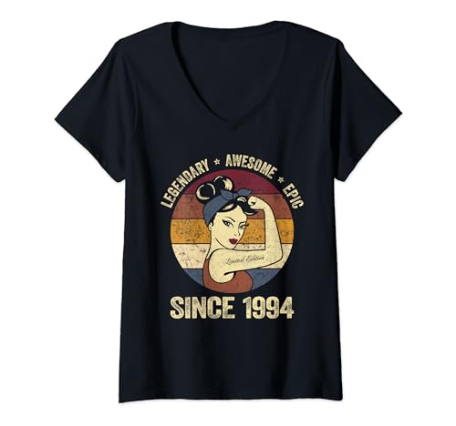 Mujer 30th Birthday Vintage 1994 Legendary Awesome Epic Since 1994 Camiseta Cuello V