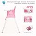 5 in 1 Foldable Baby High Chair,Convertible Highchair for Babies and Toddlers-Portable Infant Booster Seat,Carry Small Box,Dining Chair,Toddler High Chair with 5-Point Harness,Removable Tray-Pink