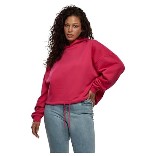 Urban Classics Ladies Cropped Oversized Hoodie Sudadera con Capucha, Hibiskuspink, 5X-Large para Mujer