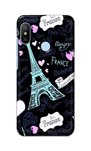 Image of PRINTFIDAA Lovers Famous Place Eiffel Tower in Paris Printed Designer Hard Back Case Cover for Xiaomi Mi A2 -(TI) MVN1003