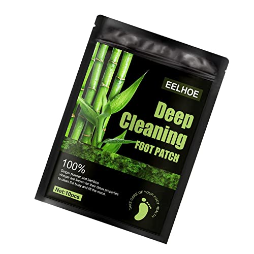 Foot Pads, De tox Patches, Deep Cleansing Adhesive Sheets Stress Relief Deep Sleep with Materials Natural Bamboo Vinegar 10 Patches, Warm Easter Christmas Gifts for Foot Care