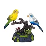 Jouet pour perroquets contrôlé par la voix - Cage électronique pour oiseaux qui parle et se répète | Figurines électriques créatives de longue durée, design moderne, son activé, chantant, frisson