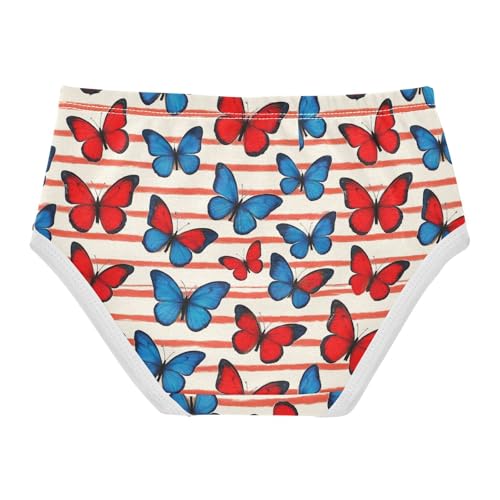 Joisal Red Blue Butterflies Stripes Toddler Underwear Floral 2t Cotton Girl Panties Cute Animals Briefs Kids Undies2
