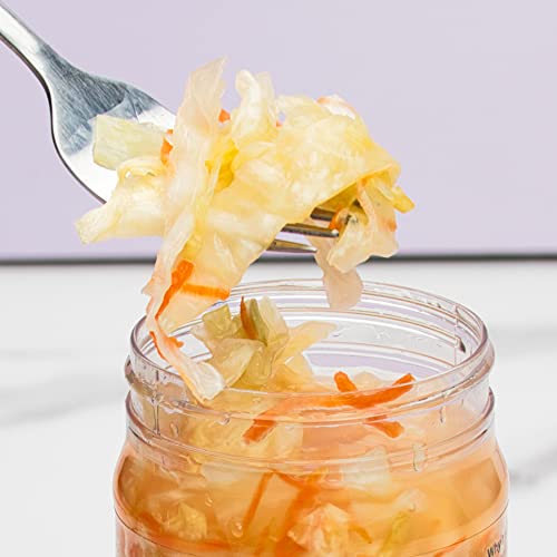 Hamptons Brine Raw Probiotic Sauerkraut made with Carrots, Cabbage, Himalayan and Kosher Salt - 100% Certified Organic, Rich in Probiotics and Prebiotics - Unpasteurized and Fermented Using Traditional Methods (16 Oz, Pack of 4)