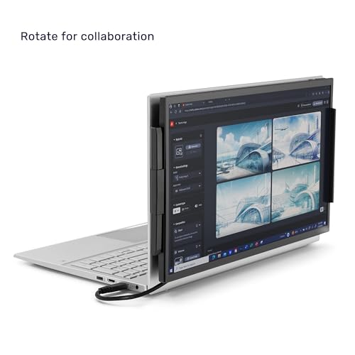 Image of SideTrak Swivel 15.6 inch Attachable Portable Monitor for Laptop | FDH TFT Laptop Dual Screen | Mac, PC & Chrome Compatible | Swivel Hinge Laptop Screen Extender | USB-C Port