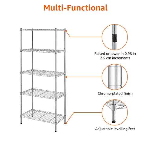 Amazon-Basics-5-Shelf-Adjustable-Steel-Storage-Shelving-Unit-200-lb-Capacity-per-Shelf-232-x-134-x-60-inches-Chrome