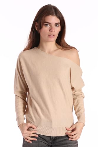 Image of Minnie Rose Womens Long Sleeve Off the Shoulder Cashmere Pull On Sweater