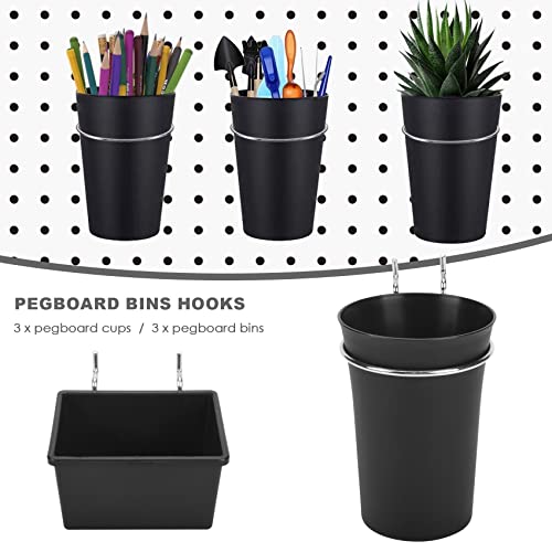 PRATYAHARA 6 Sets Perforated Panel Bins with Hooks, Assorted Hooks, Cup Holder Hooks for Perforated Panels for Organization - Image 4