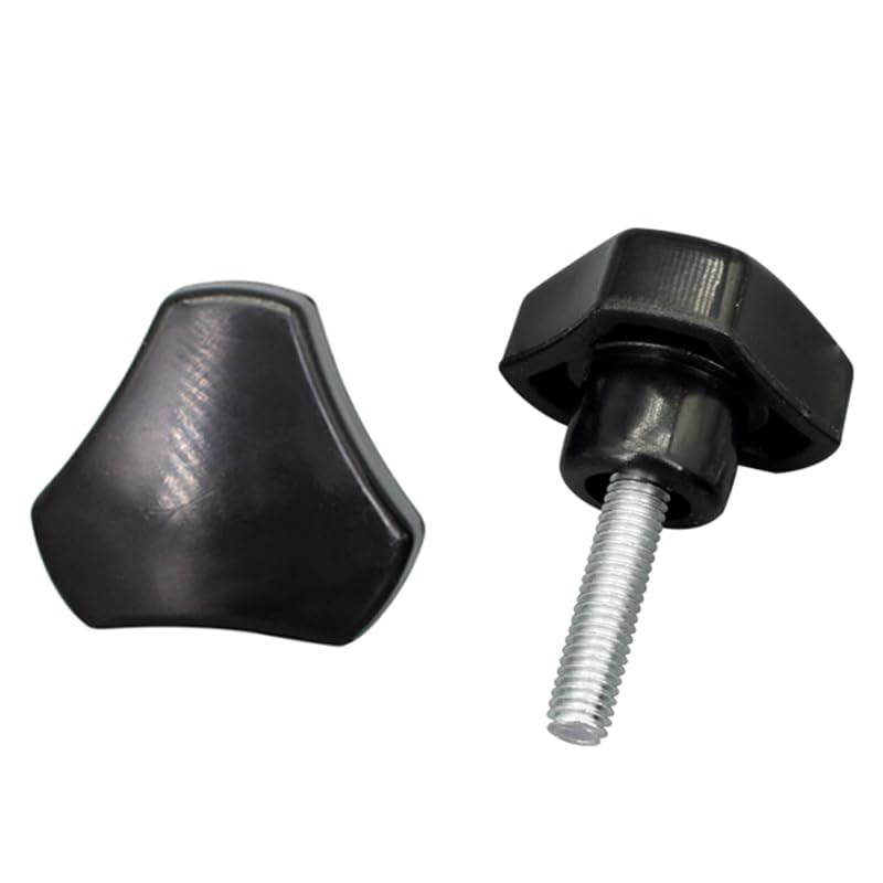 10pcs Thread Triangular Head Clamping Bolt Knob for Industrial Equipment Plastic Carbon Steel M4 M5 M6 25# - (Size: M6, Length: 8mm)