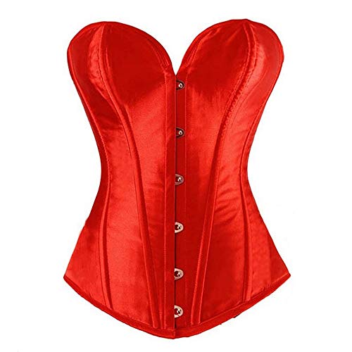 Teerwere Corset Smooth Satin Vintage Lady's Bodyshaper Lace Sexy Corset Lingerie Gray Waist Training Corset Plus Size Corsets for Women Plus Size (Color : Black, Size : S)