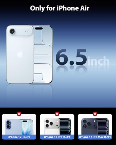 Image of Mkeke for iPhone Air Screen Protector 3 Pack, [9H+ Hardness] [Military-Grade Drop Protection] [Sensitive Touch] [Easy Installation] [HD Clear] Full Edge Coverage Tempered Glass