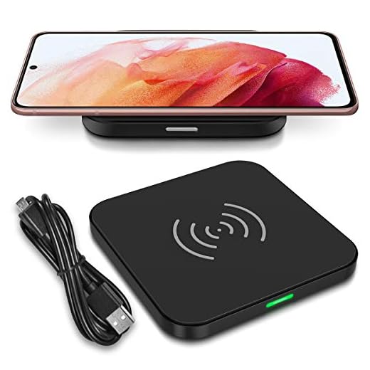 Nauci QI trådlös snabbladdare kompatibel med Samsung Galaxy S21 5G trådlös laddare induktiv universal snabbladdare laddningsstation