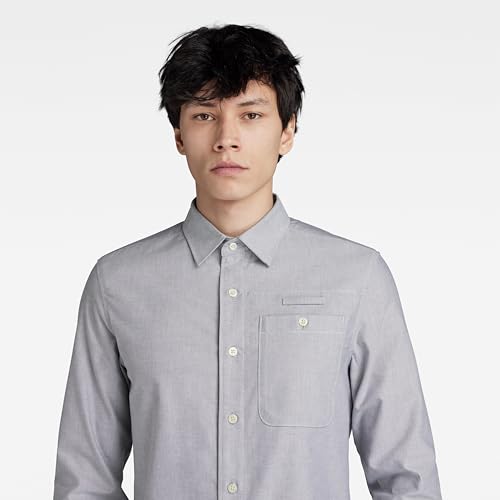 G-Star RAW Herren Bristum 2.0 Slim Hemd, Mehrfarben (Correct Grey/White Oxford D23553-C895-C760), XS – Ansicht 3