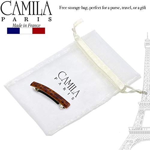 Camila Paris Mp999 French Hair Barrette Clip For Girls, Polka Dots, Rubberized Metal Clasp Strong Hold Grip Hair Clips For Women, No Slip Durable And Styling Girls Hair Accessories, Made In France #TOP4
