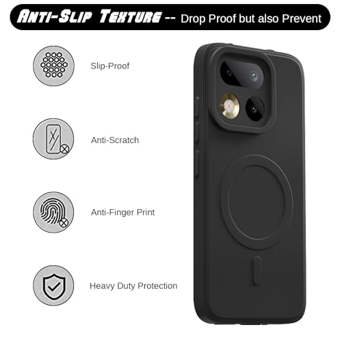 Image of Casotec Back Cover Compatible with Realme 16 Pro 5G | MagFit Ring Design (Non-Magnetic) | Shockproof Case | Anti-Slip Grip | Raised Camera Edges | Protective Case for Realme 16 Pro 5G (Matte Black)
