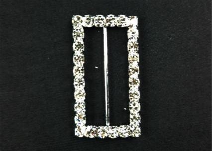 JenlyFavors2"x1.25" Rectangular Shape Rhinestone Crystal Ribbon Buckles Favor Decorations (4 Pieces)