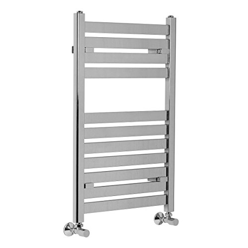 Warmehaus Designer Bathroom Flat Panel Heated Towel Rail Radiator Rad 800 x 500 - Chrome
