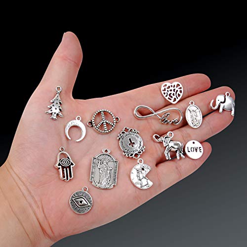 Yueaon 300Pcs Bulk Lots Charms For Jewelry Making Supplies Kit Craft Accessories Bracelet Necklace Pendant Earring Keychain Tibetan Silver Wholesale #TOP2