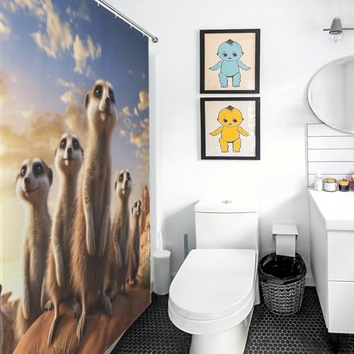Rideau de douche Suricate de qualité supérieure en polyester imperméable - 3