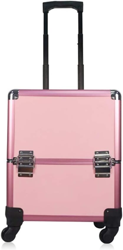 Aluminum Alloy Cosmetic Case Trolley with Wheel Beauty Vanity Case Salon Toolbox Multi-Layer Nail Storage Box