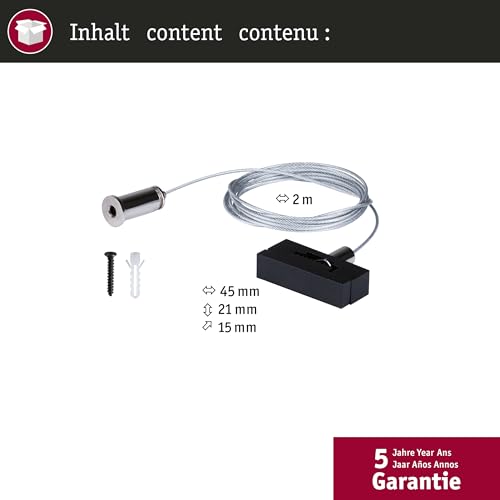 Paulmann 94626 ULine Zubehör Gurt Abhängung 45x15mm Schwarz