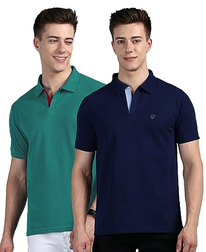 Image of Lux Cozi Men Cotton Solid Regular Fit Polo Shirt