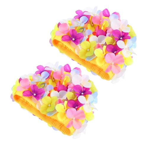 Bonnet de bain fleurs lot de 2 pièces ne serre pas la tête pour femme