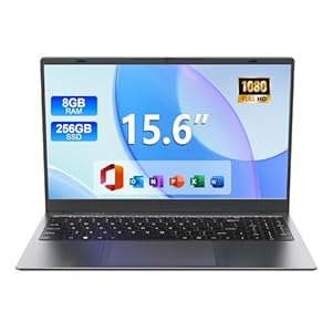 Ordenador portátil para estudiantes – 15.6 pulgadas FHD IPS portátil portátil con 256 GB SSD 8 GB de RAM, CPU Pentium hasta 3.4 GHz, batería de 37 Wh, USB 3.2, tipo C, ranura para tarjeta TF