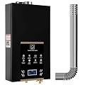 Tankless Water Heater Propane,Instant Hot Propane Gas Water Heater,Indoor 3.18 GPM,Constant Propane Water Heater with Fahrenheit Digital Display,Multi-Protection (Black)