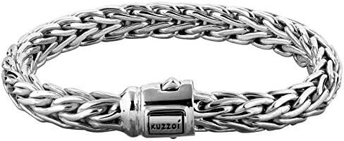 Kuzzoi Buddha Design 335202 – Bracciale da uomo, realizzato a mano, in argento sterling 925 massiccio, con incisione, 9 mm di larghezza, 66 g di peso