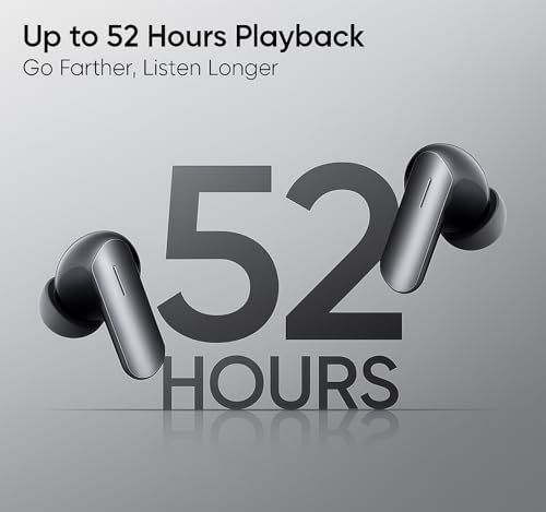 Image of Earbuds Air 7 True Wireless for Realme 8 Pro with 12.4mm Dynamic Bass Drivers,52Hrs Playtime,52dB Hybrid ANC,6 Mic ENC,45ms Low Latency,360 Spatial Audio (bkl1,BKL)