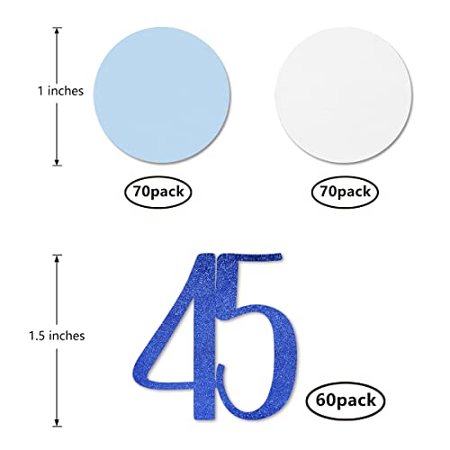 Blue Glitter 45 Confetti, 45Th Birthday Number Confetti, 200Pcs Anniversary Party Table Decoration Supplies #TOP1