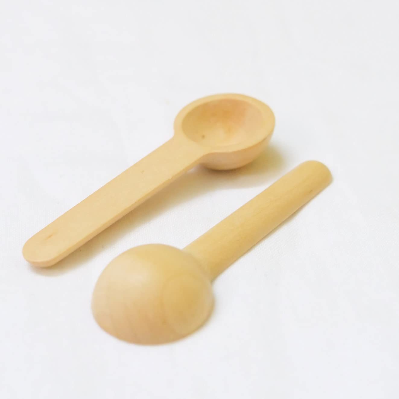 Bekner Wooden Masala Spoons Set (6 Pieces) | Small and Compact Spoons for Masala, Salt, Pickle, Turmeric | 7.5 CM Height | Beige Finish 3