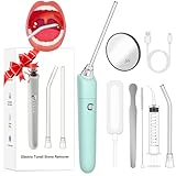 Electronic Tonsil Stone Remover Vacuum, Tonsil Stone Removal Kit with 3 Suction Modes, Include Oral lamp, Oral Irrigator, 5X Magnifying Mirror, Instant Suction Tonsil Stone Removal Tool (Green)
