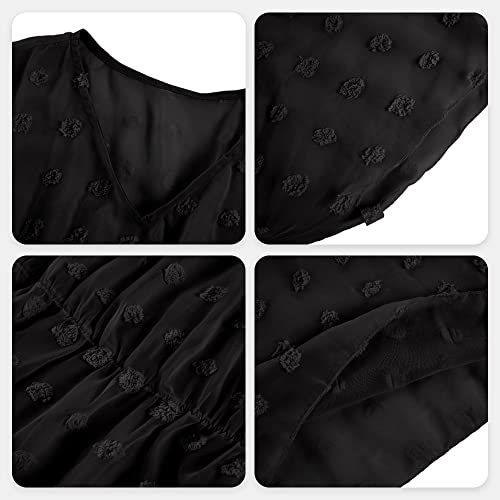 Haloumoning Mädchen Bademode Cover Ups Kinder Strand Coverups Bikini Badeanzug Cover Up Niedliches Strandkleid, Schwarz, 3-4 Jahre