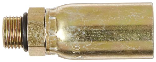 Image of EATON Weatherhead Coll-O-Crimp 33604E-P05 Male Right Fitting, Straight Thread O-Ring, AISI /SAE 12L14 Carbon Steel, 1 /4 inch Hose ID, 5 /16 inch Tube Size