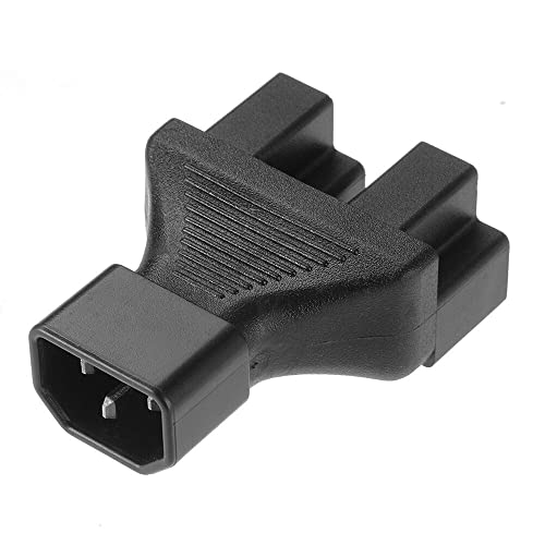 Image of Toptekits IEC320 C14 to 2 x Nema 5-15R Power Adapter Y Splitter Travel Plug Adapter, C14 to 2 x US 3 Prong Female Socket Y Split Power Converter Electrical Adapter,IEC Splitter