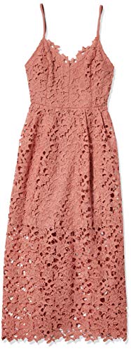 ASTR the label Women s Sleeveless Lace Fit & Flare Midi Dress, Dark Blush, L
