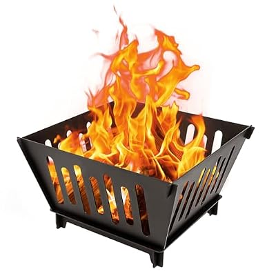 17-inch Fire Pit, Outdoor Portable Wood-Burning Fire Pit Log Stove Fireplace for Camping, Backyard, Garden Picnic Patio and Beach. Comes with A Carry Bag