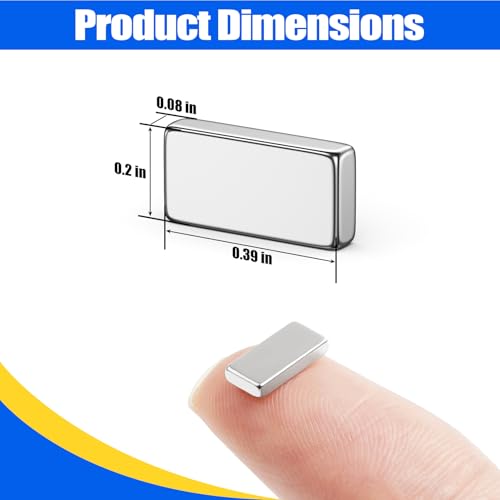 Image of FINDMAG Small Rare Earth Magnets, 100 Pack 10x5x2mm, Rectangular Bars | Compact neodymium bar magnets with a low profile; for craft models, office boards, fridge displays, lockers and DIY layouts